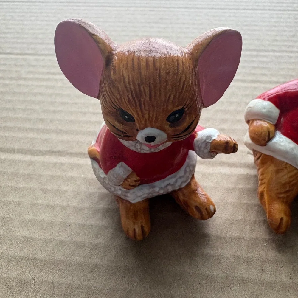 Vintage Colonial Candle Set of 3 Ceramic Mice‎ Made in Japan 2.5